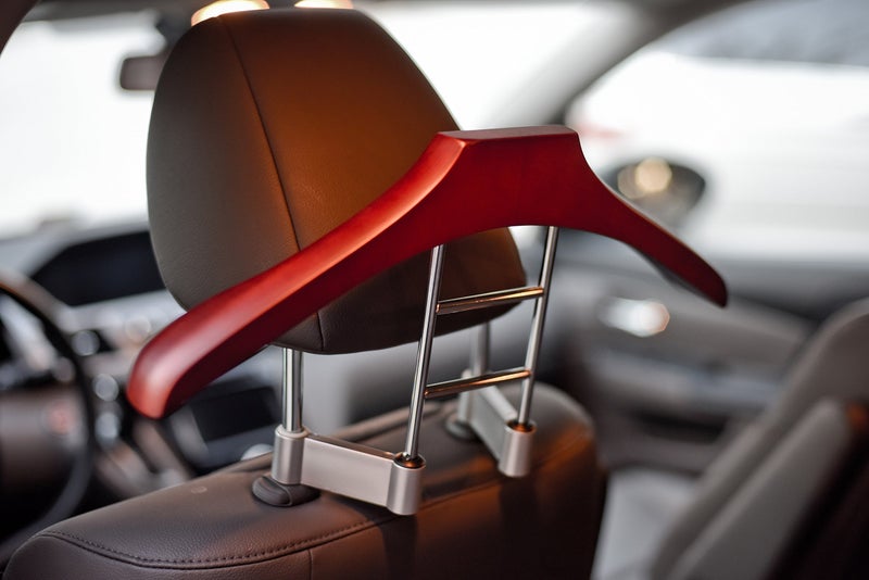 Maxsa Innovations Maxsa 20022 Car Butler Coat Hanger for Cars, Perfect for Suit, Jacket, Overcoat, Shirt, Purse, and Accessories, Premium Solid Wood and Metal Design, Durable and Elegant Seat Organizer, Brown - Image 2